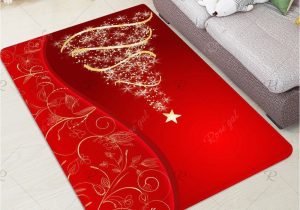 Christmas Bath Rugs Accessories Christmas Tree and Star Print Water Absorption area Rug In