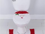 Christmas Bath Rugs Accessories Kashi Home Holiday Christmas Decoration 3pc Bathroom Accessory Set Contour Rug toilet Seat Lid Cover Tank Cover with Tissue Box Holder Santa