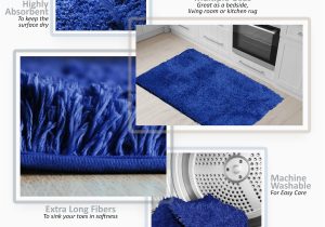 Cobalt Blue Kitchen Rugs Nestl Super soft Shaggy Bath Rug – Non Slip and Absorbent Bathroom Rug – Machine Washable Bathmat, 32″ X 48″, Royal Blue