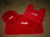 Coca Cola Bath Rug Coca Cola Inspired 3pc Red Bathroom Rug Set, Lid Cover, Rectangle, Contour Rug