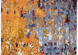 Contemporary area Rugs orange and Blue Dc Modern Hand Knotted Wool Silk orange Blue area Rug