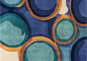 Contemporary area Rugs orange and Blue Momeni Rugs New Wave Collection Wool Hand Carved & Tufted Contemporary area Rug 9 6" X 13 6" Blue