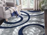 Contemporary area Rugs with Circles Glory Rugs area Rug Modern 5×7 Navy Circles Geometry soft Hand Carved Contemporary Floor Carpet Fluffy Texture for Indoor Living Dining Room and …