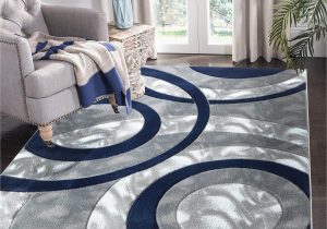Contemporary area Rugs with Circles Glory Rugs area Rug Modern 5×7 Navy Circles Geometry soft Hand Carved Contemporary Floor Carpet Fluffy Texture for Indoor Living Dining Room and …