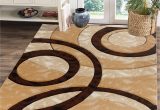 Contemporary area Rugs with Circles Glory Rugs area Rug Modern 8×10 Brown Circles Geometry soft Hand Carved Contemporary Floor Carpet Fluffy Texture for Indoor Living Dining Room and …