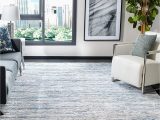 Contemporary Living Room area Rugs Safavieh Amelia Collection Ala768a Modern Abstract Non-shedding Living Room Bedroom area Rug, 6’7″ X 6’7″ Square, Ivory / Blue