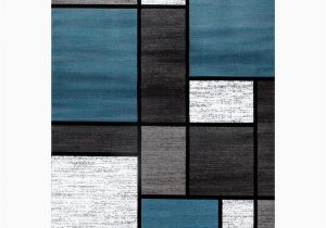 Contemporary Modern Boxes Blue Grey area Rug Contemporary Modern Boxes Blue Gray 8 Ft X 10 Ft area