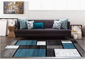 Contemporary Modern Boxes Blue Grey area Rug Shop Osti Modern Boxes Blue Black Grey Contemporary area