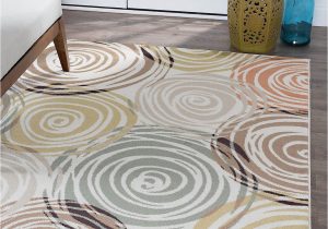 Contemporary Multi Color area Rugs Ivory Contemporary Circles area Rug Modern Geometric Swirls Multi Color Carpet