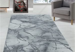 Cooke Industrial Abstract area Rug Living Room Rug, Short Pile Rug, Marble Design, Marbled Silver