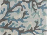 Coral and Grey area Rug Blue Grey Coral Reef Plush Rug