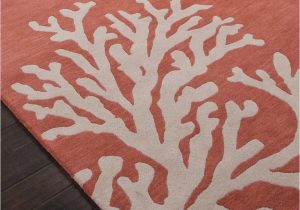 Coral and Navy area Rug Coastal Seaside Coral Rug Apricot