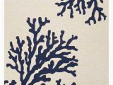 Coral and Navy area Rug Coral Branch Out area Rug Navy Blue and White