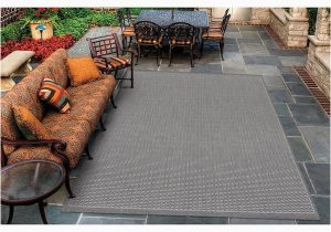 Couristan Indoor Outdoor area Rugs Couristan Recife Saddle Stitch Grey-white 8 Ft. X 11 Ft. Indoor …
