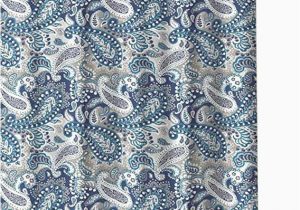 Croscill Bath Rugs Discontinued Marine Blue Gray White Fabric Shower Curtain Decorative Paisley Design