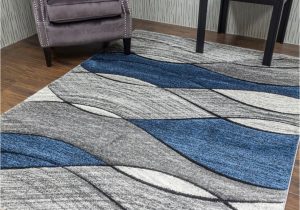 Dark Blue and Gray Rug Living Room Rugs Mat Grey Blue Navy Wave Design – Etsy.de