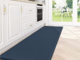 Dark Blue Kitchen Rugs Dexi Kitchen Mat Cushioned Anti Fatigue Comfort Mat, Non Slip Memory Foam Kitchen Mats for Floor, Waterproof Kitchen Runner Rugs for Sink, 17×47 Inch, …