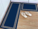 Dark Blue Kitchen Rugs Kitchen Rugs Set Of 2 Chinese Style Pattern Navy Blue Background Runner Rug,non-slip Kitchen Floor Mat,durable Carpets for Kitchen,laundry,bedroom …