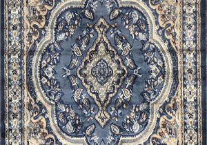 Dark Blue Persian Rug Traditional oriental Persian Rug Light Blue Brown & Beige Design 520 4 Feet X 5 Feet 9 Inch