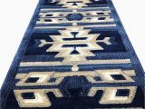 Dark Blue Rug Runner southwest Native American Long Runner area Rug Dark Blue Americana Design 113 32 Inch X 10 Feet