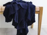 Dark Blue Throw Rug Knitted Navy Throw Blanket – 130x150cm