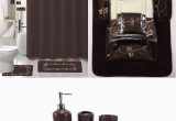 Dark Brown Bathroom Rug Sets 22 Piece Bath Accessory Set Beverly Chocolate Brown Bathroom Rug Set Shower Curtain & Accessories