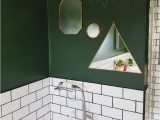 Dark forest Green Bathroom Rugs Gold Mirror Feature On forest Green Bathroom Wall