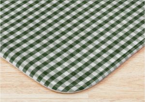 Dark forest Green Bathroom Rugs Small Dark forest Green and White Gingham Check" Bath Mat by