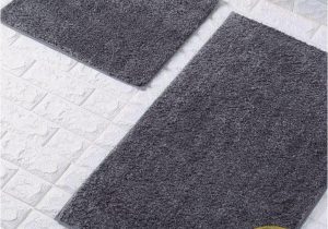 Dark Gray Bath Rugs Shiny Sparkling 2pcs Bath Mat Sets Non Slip Water Absorbent Bathroom Rugs Dark Grey by fort Collections