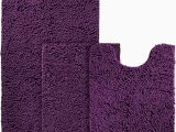 Dark Purple Bath Rug Set bysure Deep Purple Bathroom Rugs Sets 3 Piece Non Slip Extra Absorbent Shaggy Chenille Bathroom Rugs and Mats Sets, soft & Dry Bath Rug/mat Sets for …