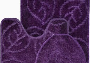Dark Purple Bathroom Rug Set Everdayspecial Purple Bath Set Leaf Pattern Bathroom Rug