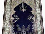 Deep Blue area Rug Amazon Yilong Carpet 2x3ft Small Handwoven Silk Persian