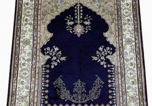 Deep Blue area Rug Amazon Yilong Carpet 2x3ft Small Handwoven Silk Persian