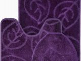 Deep Purple Bathroom Rugs Everdayspecial Purple Bath Set Leaf Pattern Bathroom Rug