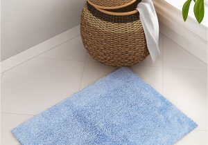 Denim Blue Bath Rug Spaces Duplex Blue Reversible Rectangular Bath Rug