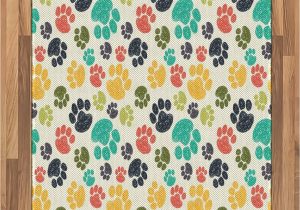 Dog Paw Print area Rugs Amazon Ambesonne Dog Lover area Rug Hand Drawn Paw