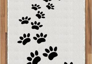 Dog Paw Print area Rugs Amazon Lunarable Animal area Rug Monochrome Paw Print