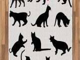 Dog Paw Print area Rugs Buy Ambesonne Cat area Rug Silhouette Of Kittens In Various