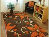 Dog Paw Print area Rugs Very Nice Floral Brown area Rug with orange Flowers