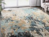 Dunmore Blue Green area Rug Modern Green, Blue & Grey Abstract area Rug – 7’9″ X 10’2″ (8×10) Contemporary Accent Rug, Abani Rugs Dining Room Carpet