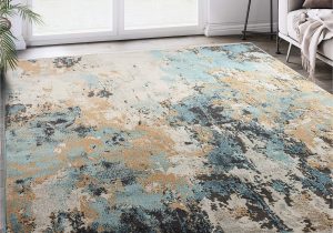 Dunmore Blue Green area Rug Modern Green, Blue & Grey Abstract area Rug – 7’9″ X 10’2″ (8×10) Contemporary Accent Rug, Abani Rugs Dining Room Carpet