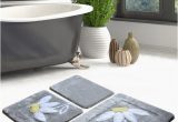 Eco Friendly Bath Rugs High Pile soft Bathroom Rug Hand Thufted Daisy Antibacterial Bath Rug Eco Friendly Gift for Her 2 Diff Pcs Of Set and 4 Diff Colors