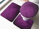 Eggplant Colored Bath Rugs Eggplant 3 Piece Bathroom Rugs Set Abstract Purple Squares In …