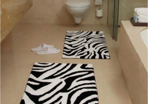 Elegant Bathroom Rug Sets Animal Zebra Black and White Bath Rug All About Furniture