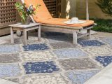 Elements Indoor Outdoor Citra Medallion area Rug Modern 8×10 area Rug (7’11” X 10’3”) Medallion Blue, Gray Indoor Outdoor Rectangle Easy to Clean