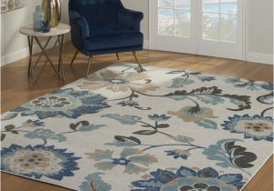 Encore Hand Carved area Rugs Kornegay Floral Hand Knotted Tan/blue/brown area Rug