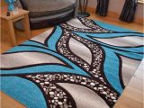 Extra Large Blue Rugs Teal Blue Light Brown Cream Modern soft Thick Rugs Small