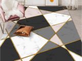 Extra Large Contemporary area Rugs Rug Contemporary Extra Large Living Room Bedroom area Rugs nordic Geometric Pink Black Gold Imitation Marble Rugs 1.4x2m