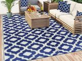 Extra Large Indoor Outdoor area Rugs Balajeesusa Recycled Outdoor Plastic Rugs Waterproof Motorhome Carpet Large Reversible 6ft X 9ft Blue and White 20317
