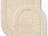 Extra Large Oval Bath Rugs Superior Bath Rugs Set Cotton for Bathroom Non Slip Oval Design 2 Piece Ivory